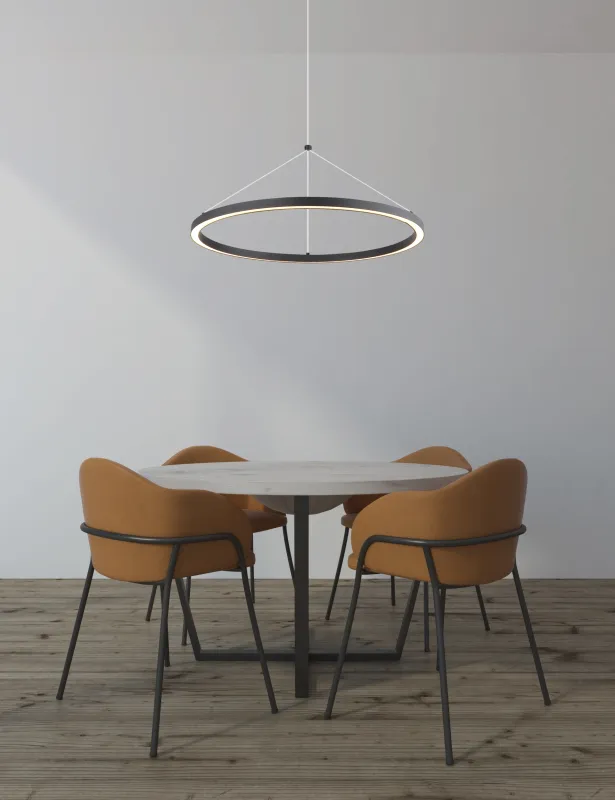 Grenvix Ø50 Sort loftslampe Fra Globo Lighting - Grenvix &auml;r en unik och stilfull takpendel som utm&auml;rker sig med sin runda form och distinkta ringdesign.