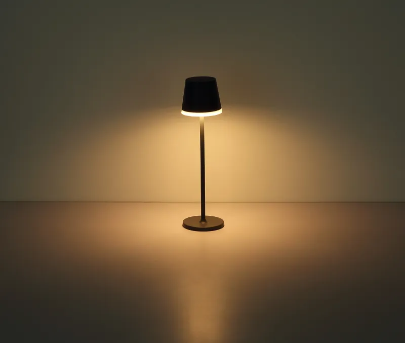 Bordslampa LED Antracit solcellelampe Fra Globo Lighting - Den diskreta designen sm&auml;lter in i alla milj&ouml;er och med IP44-klassning &auml;r den t&aring;lig mot v&auml;der och vind.