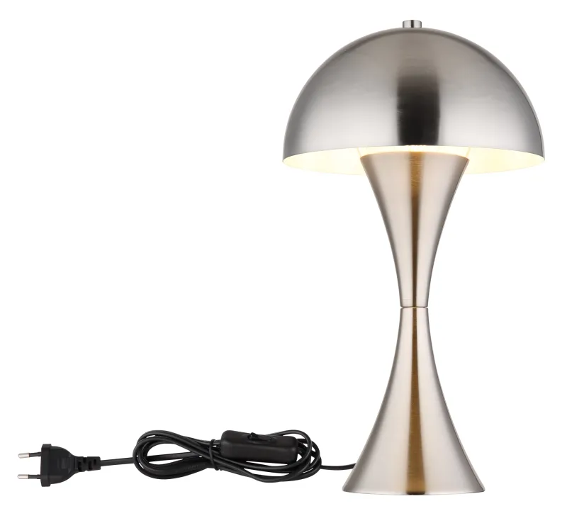 Dima 36cm Nikkel bordlampe Fra Globo Lighting - Perfekt f&ouml;r moderna milj&ouml;er, d&auml;r den ger en sofistikerad touch samtidigt som den sprider behagligt ljus.