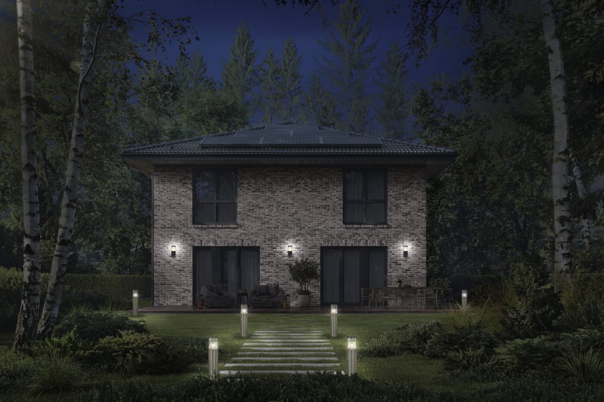 Ebro Mørkegrå udendørslampe Fra Ledvance - Denne lampe er lavet af rustfrit st&aring;l og polycarbonat og er b&aring;de holdbar og vejrbestandig, hvilket g&oslash;r den perfekt til udend&oslash;rs brug.