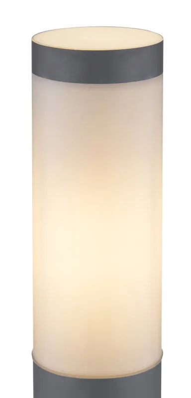 Boston 80cm Antracit pullerter Fra Globo Lighting - Tillverkad i rostfritt st&aring;l med en opalvit plastsk&auml;rm ger den ett mjukt och behagligt ljus.