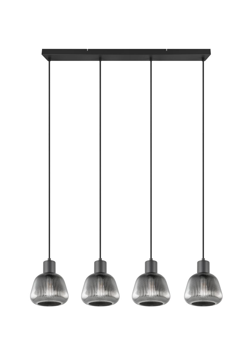 Tarifa 90cm Røg grå loftslampe Fra Trio Lighting - Det bløde lys og de unikke lyseffekter skaber en varm og indbydende atmosfære.