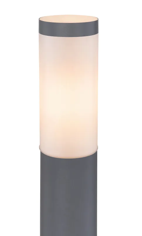 Boston 110cm Antracit pullerter Fra Globo Lighting - Tillverkad i rostfritt st&aring;l med en opalvit plastsk&auml;rm ger den ett mjukt och behagligt ljus.