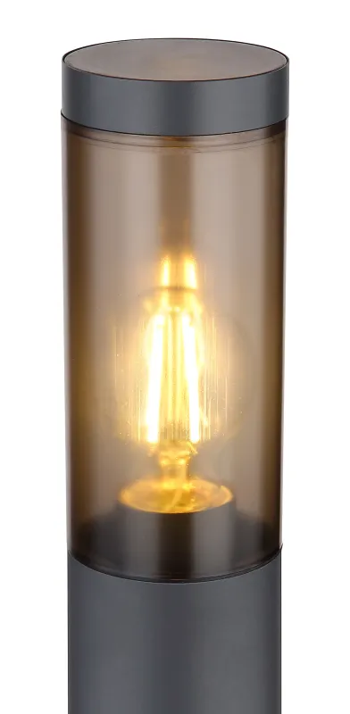 Boston 80cm Antracit pullerter Fra Globo Lighting - Tillverkad i rostfritt st&aring;l med en r&ouml;kf&auml;rgad plastsk&auml;rm ger den ett mjukt och behagligt ljus.