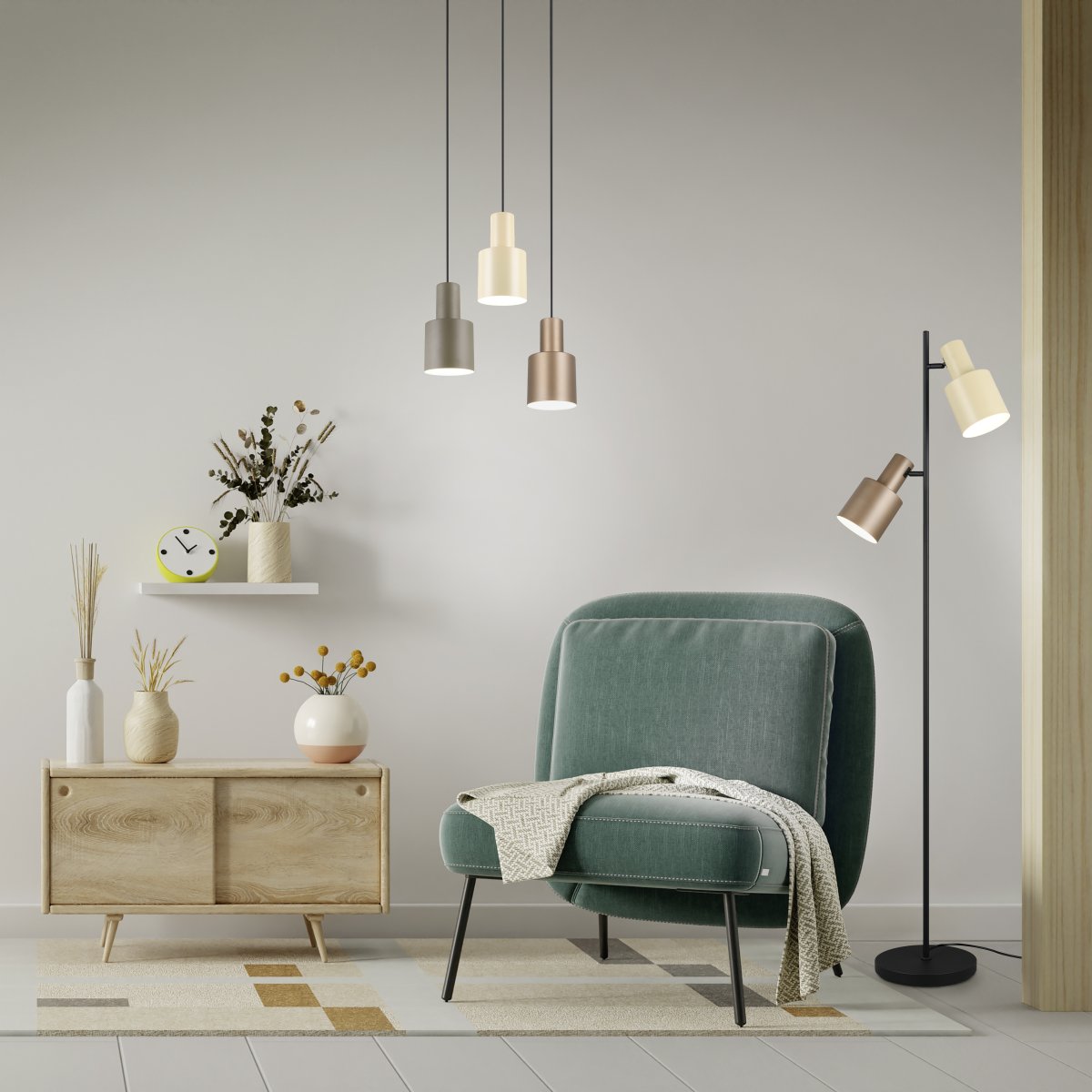 Agudo Brun gulvlampe Fra Trio Lighting - 