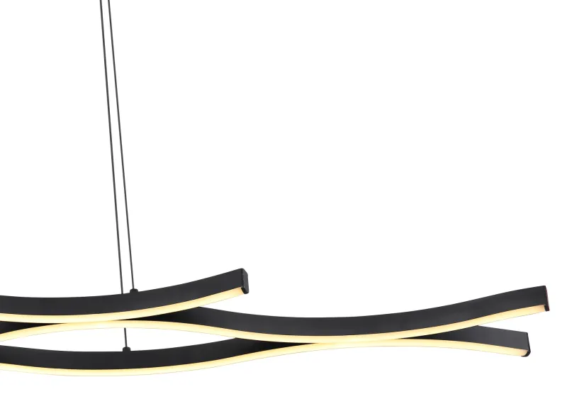 Geronimo 108cm Sort loftslampe Fra Globo Lighting - Lampan &auml;r tillverkad av metall, aluminium och har en opalf&auml;rgad plastsk&auml;rm som ger en stilren och harmonisk estetik.