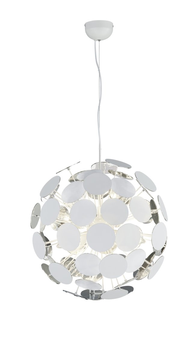 Discalgo Ø54 Hvid loftslampe Fra Trio Lighting - Denne farvekombination passer perfekt til en moderne indretningsstil og skaber en nuanceret lysstemning i rummet.