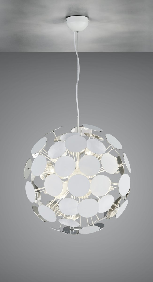 Discalgo Ø54 Hvid loftslampe Fra Trio Lighting - Denne farvekombination passer perfekt til en moderne indretningsstil og skaber en nuanceret lysstemning i rummet.