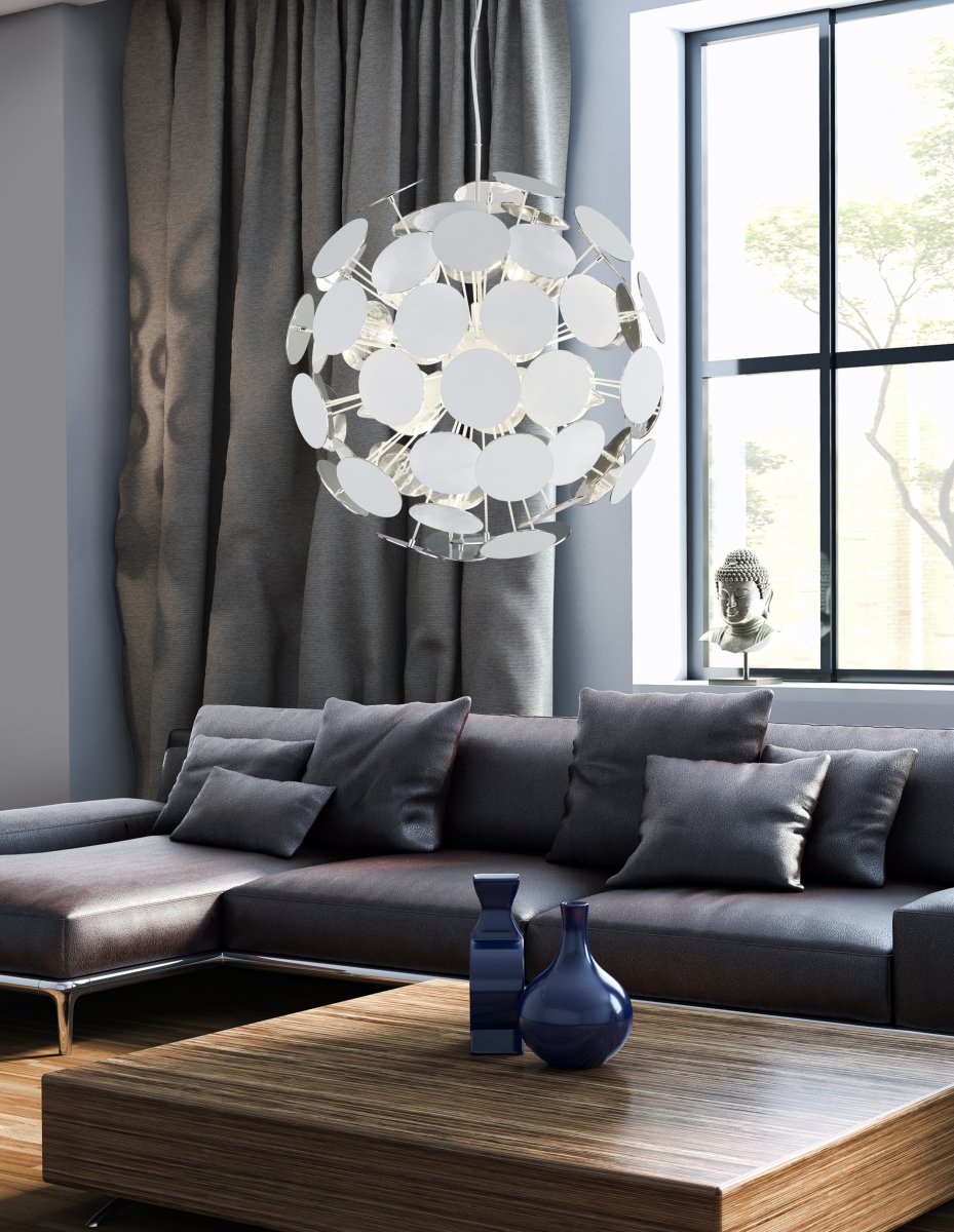 Discalgo Ø54 Hvid loftslampe Fra Trio Lighting - Denne farvekombination passer perfekt til en moderne indretningsstil og skaber en nuanceret lysstemning i rummet.