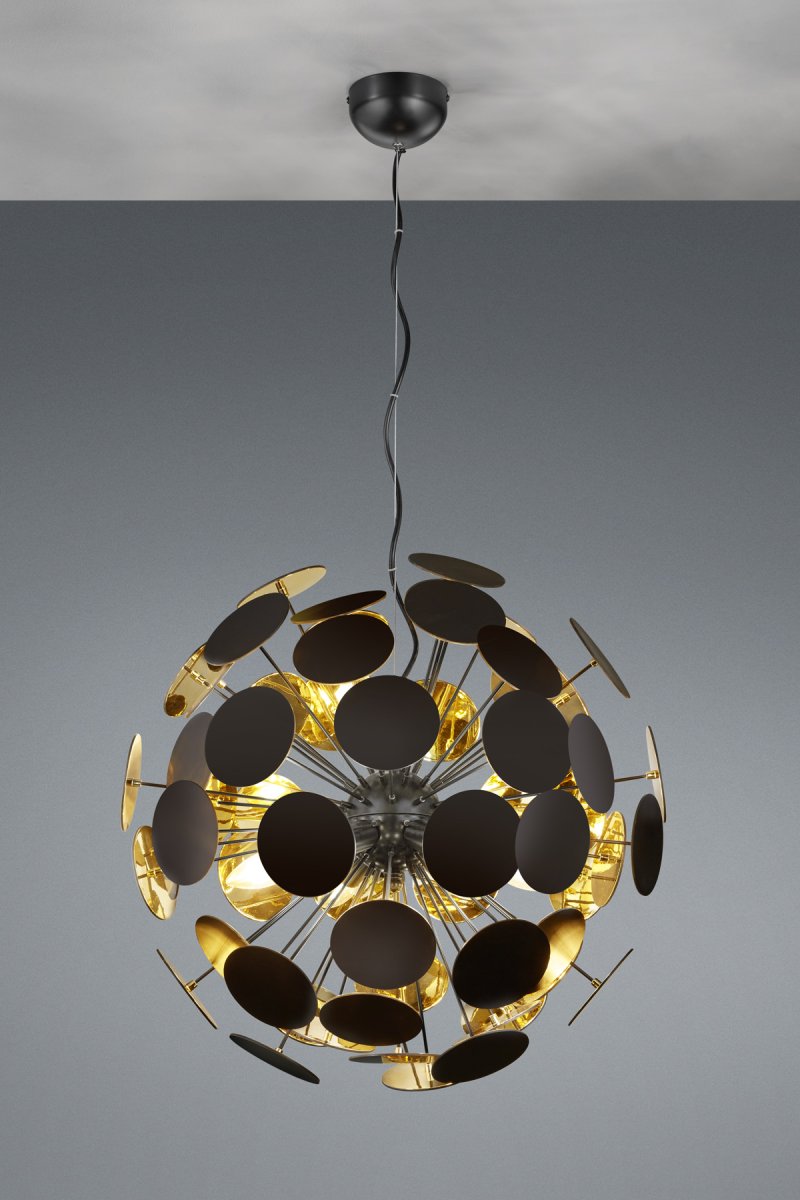 Discalgo Ø54 Sort loftslampe Fra Trio Lighting - Med lidt fantasi kan lampen minde om en mælkebøtte og passer derfor perfekt ind i en kreativ indretningsstil.