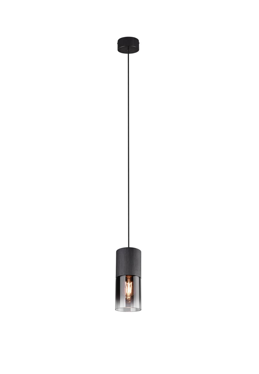 Robin Ø10 Sort loftslampe Fra Trio Lighting - Med den matsorte farveskala og det røgfarvede glas kan det nemt kombineres med forskellige indretningsstile.