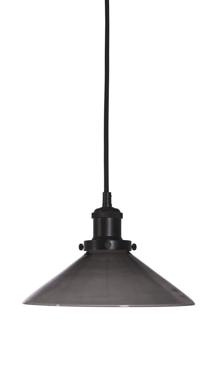 August Ø25 Sort vindueslampe Fra PR Home - Lampesk&aelig;rm i sort glas og lampesk&aelig;rm i sort metal med mat overflade.