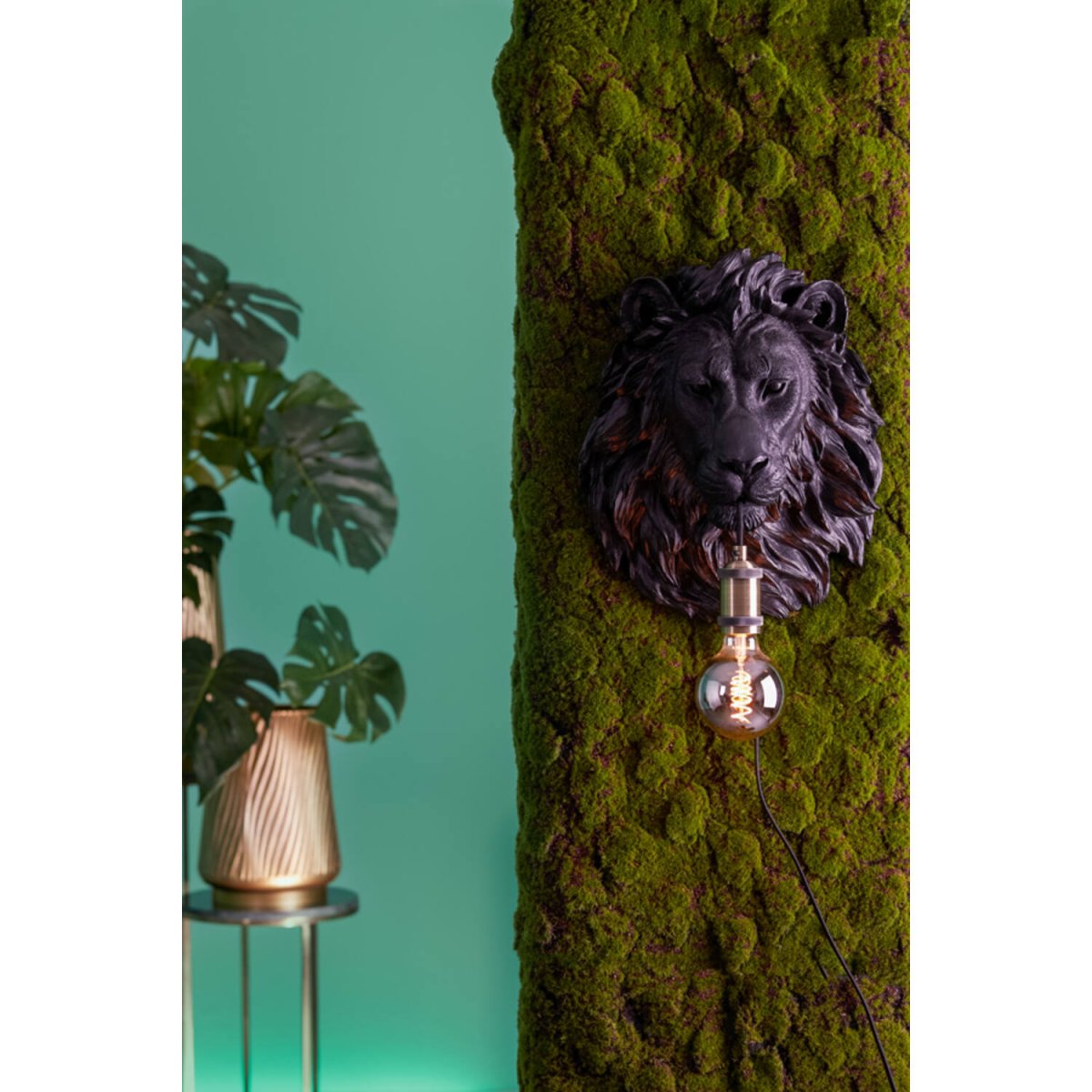 Lion 40cm Sort væglampe Fra Light & Living - 