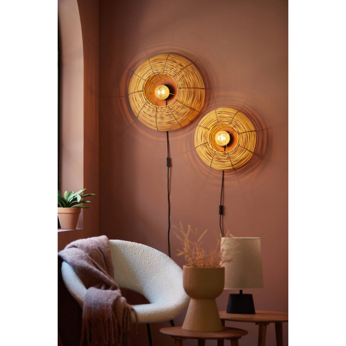 Milan Ø50 Natur væglampe Fra Light & Living - 