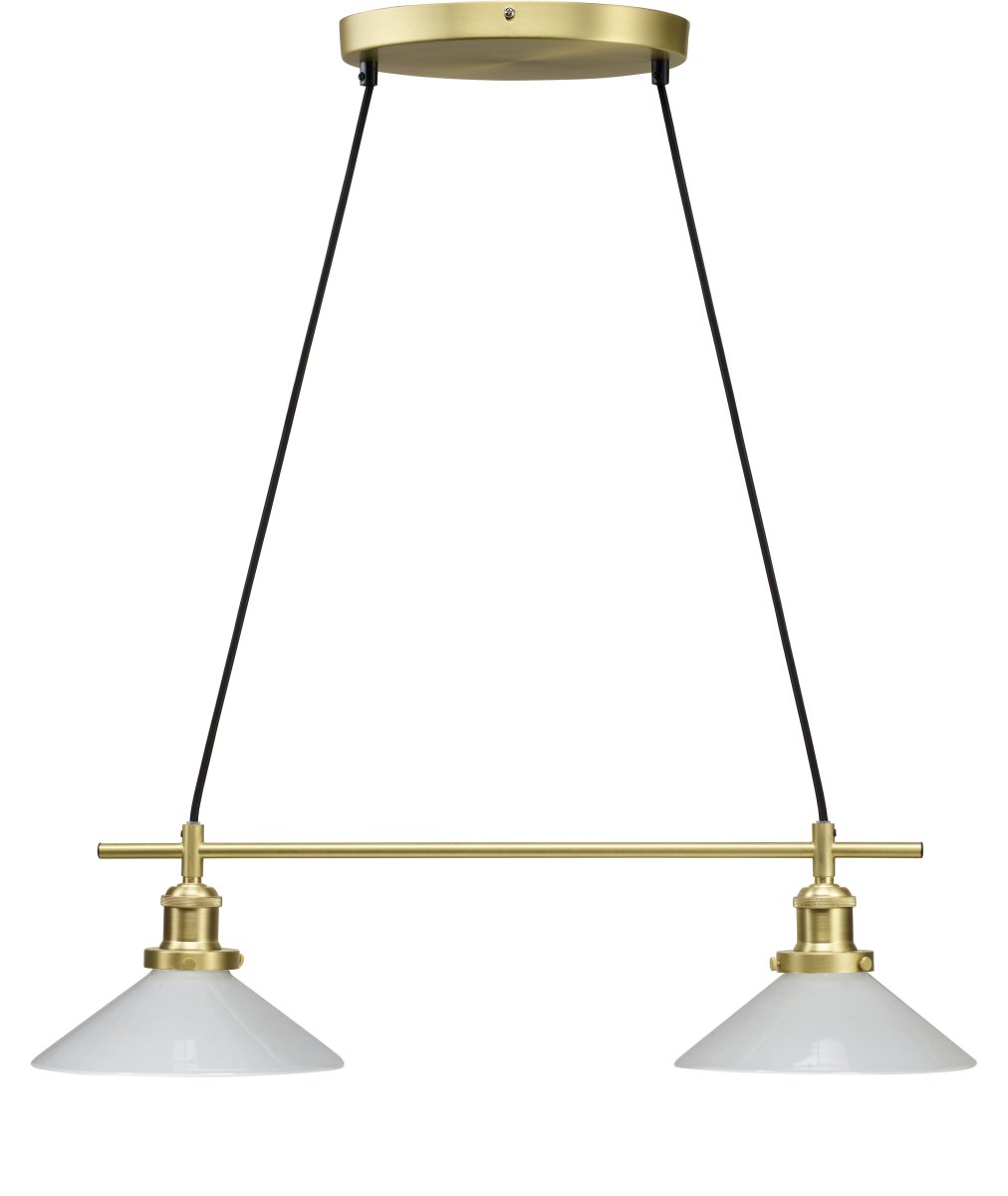 August 72cm Messing loftslampe Fra PR Home - Klassisk skomagerlampe med tv&aring; skærme.