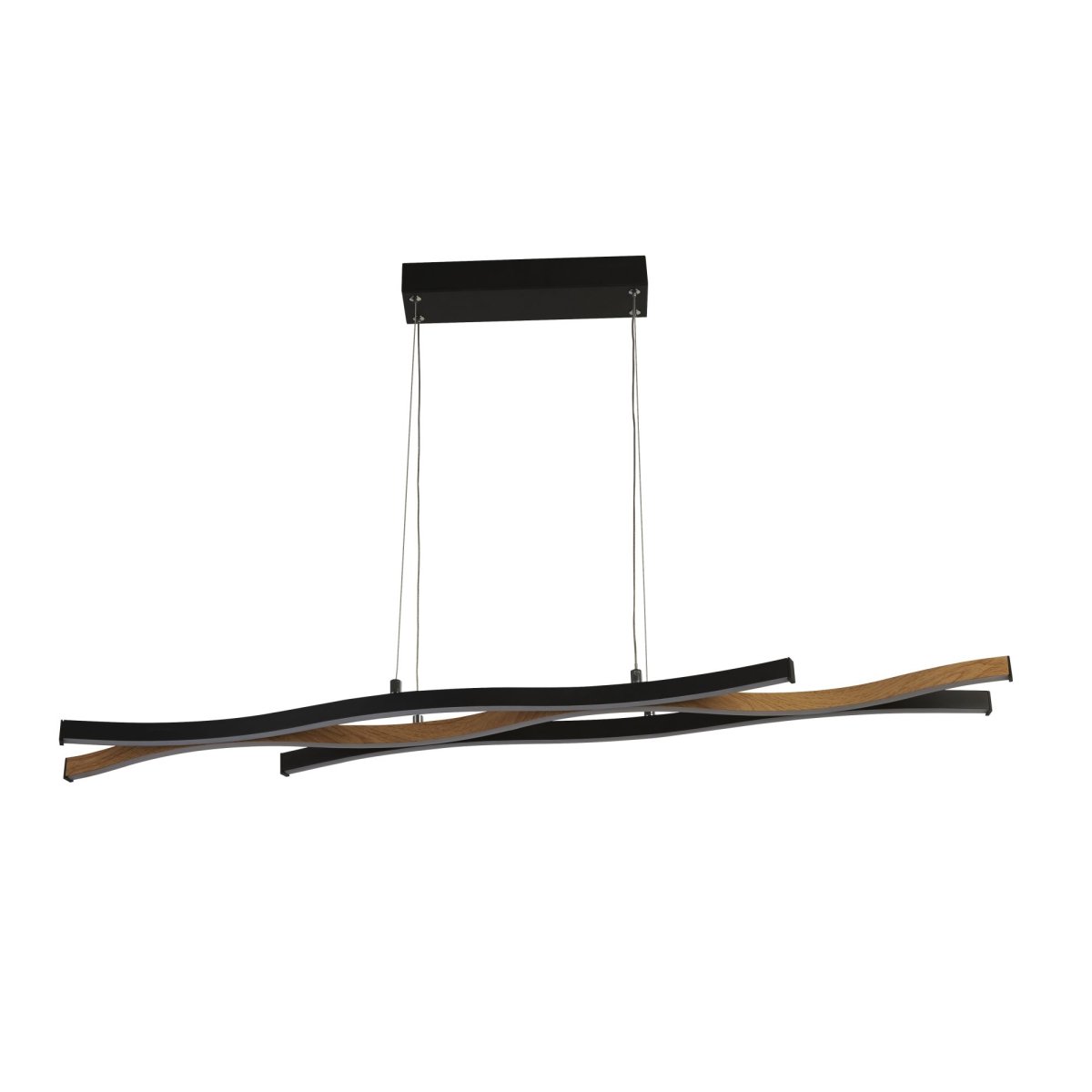 Bloom 108cm Sort loftslampe Fra Searchlight - Bloom pendel i sort metal og træeffekt er en imponerende indretningsdetalje, der kombinerer stil og funktion til at løfte stuen eller spisestuen.