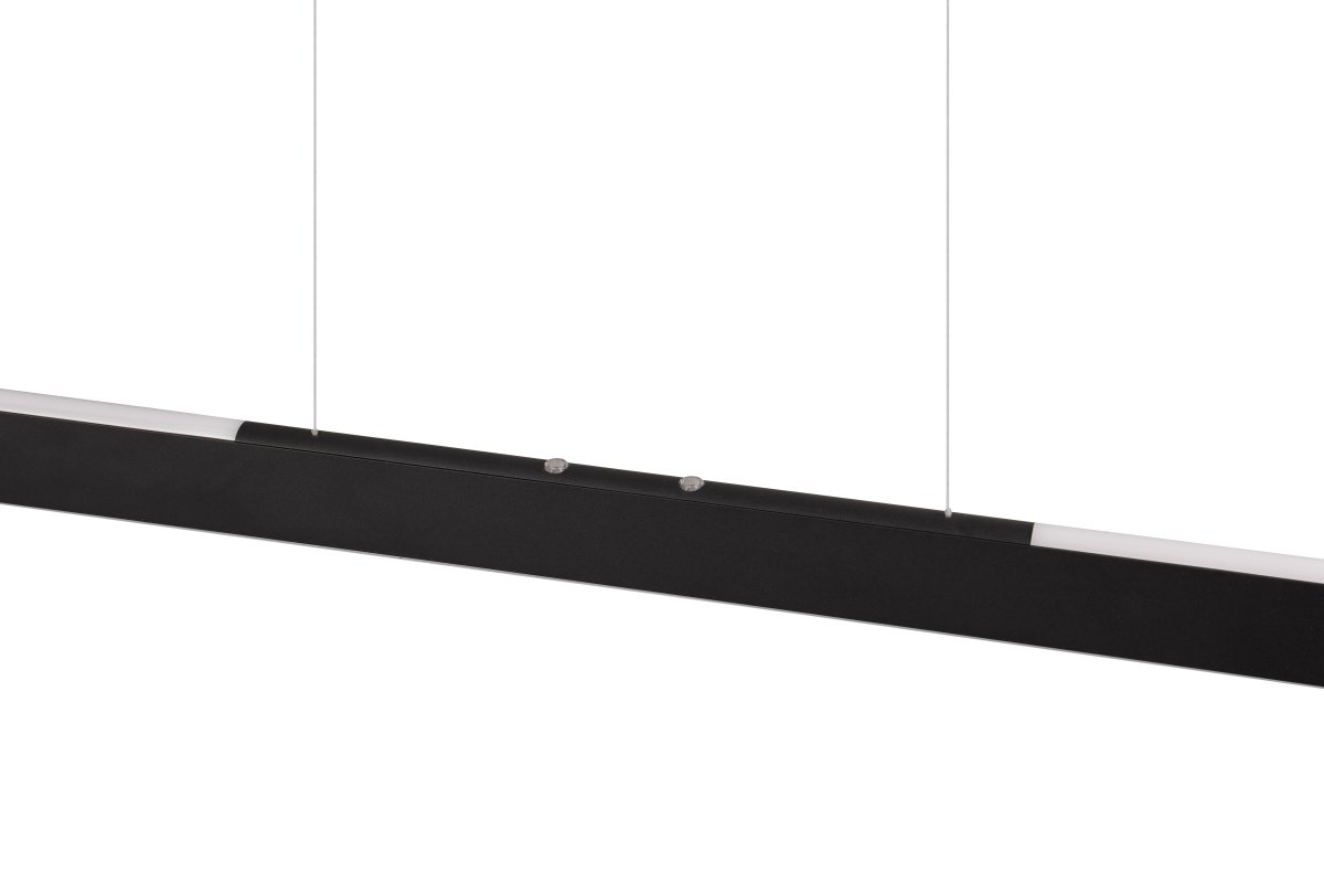 Helios 100cm Sort loftslampe Fra Trio Lighting - Den praktiske højdejustering er særligt værd at nævne, og den integrerede 4-fold touch-funktion giver dig mulighed for nemt at justere både lysstyrke og farvetemperatur med et enkelt tryk.