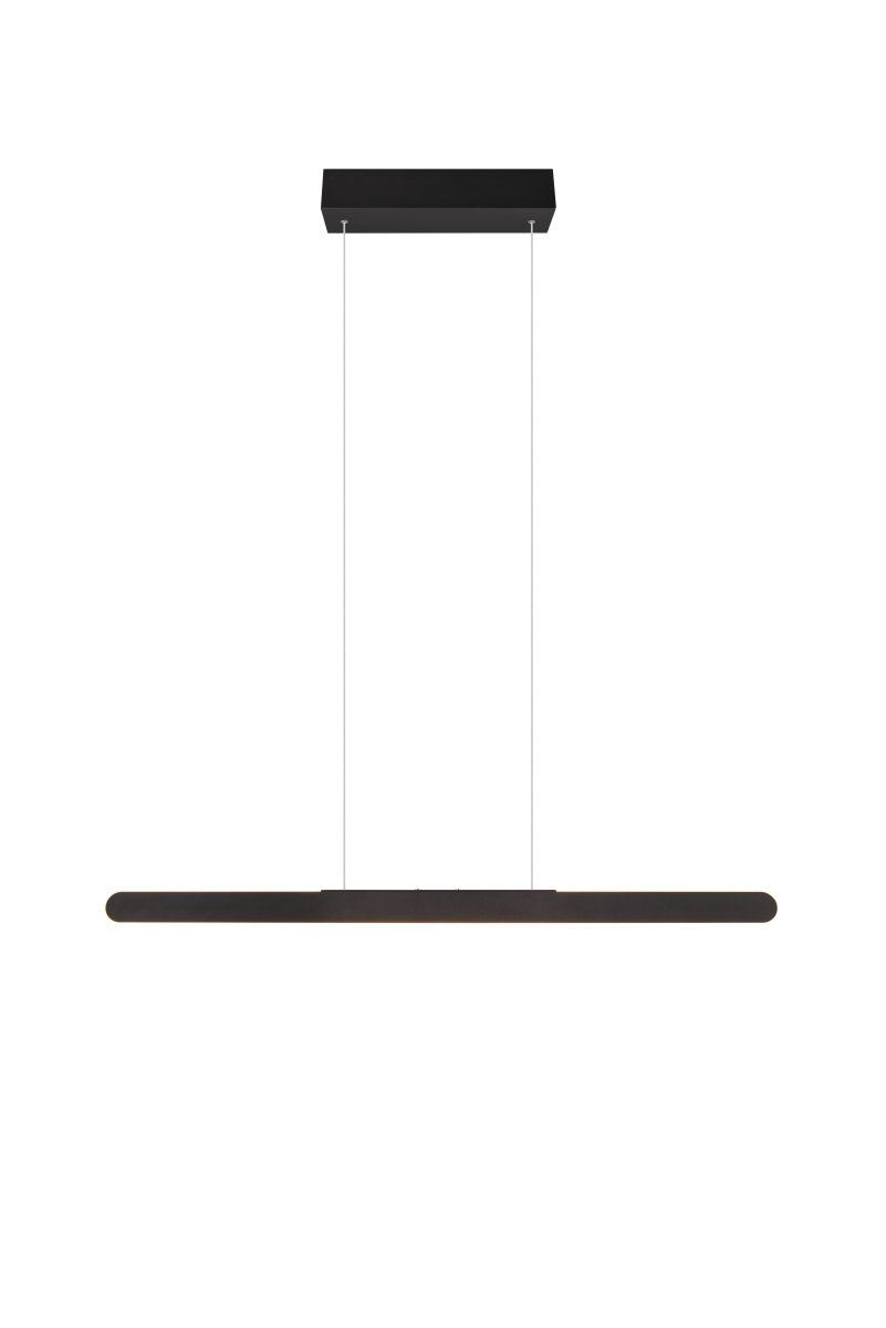 Helios 100cm Sort loftslampe Fra Trio Lighting - Den praktiske højdejustering er særligt værd at nævne, og den integrerede 4-fold touch-funktion giver dig mulighed for nemt at justere både lysstyrke og farvetemperatur med et enkelt tryk.
