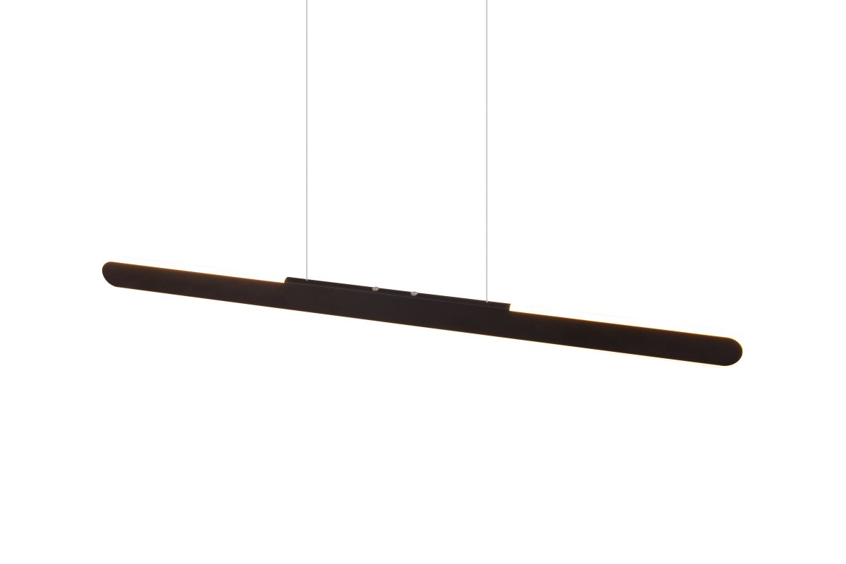 Helios 100cm Sort loftslampe Fra Trio Lighting - Den praktiske højdejustering er særligt værd at nævne, og den integrerede 4-fold touch-funktion giver dig mulighed for nemt at justere både lysstyrke og farvetemperatur med et enkelt tryk.