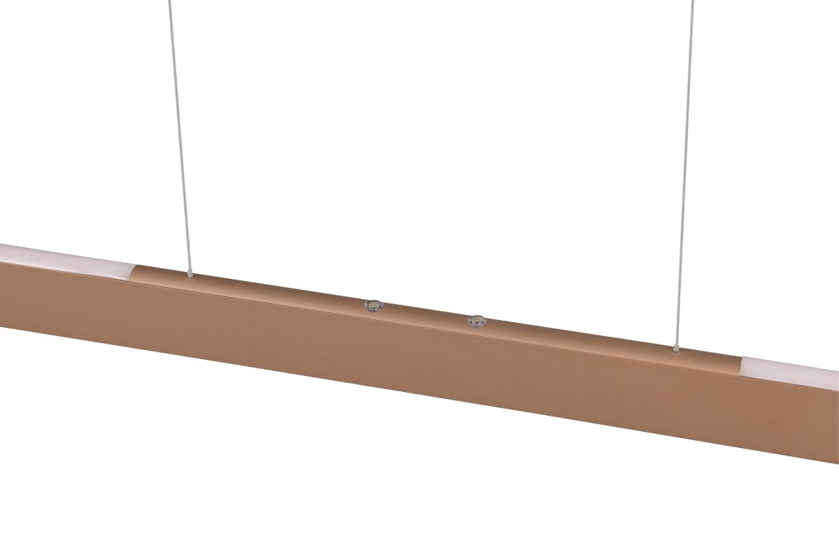 Helios 100cm Brun loftslampe Fra Trio Lighting - Den praktiske højdejustering er særligt værd at nævne, og den integrerede 4-fold touch-funktion giver dig mulighed for nemt at justere både lysstyrke og farvetemperatur med et enkelt tryk.