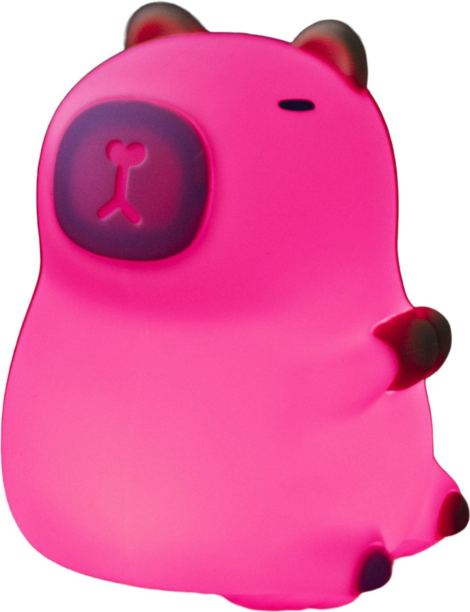 Capybara Hvid børnelampe Fra Star Trading - Lampen har en touch-funktion, og med et let tryk kan du t&aelig;nde, slukke eller skifte mellem forskellige smukke farver.