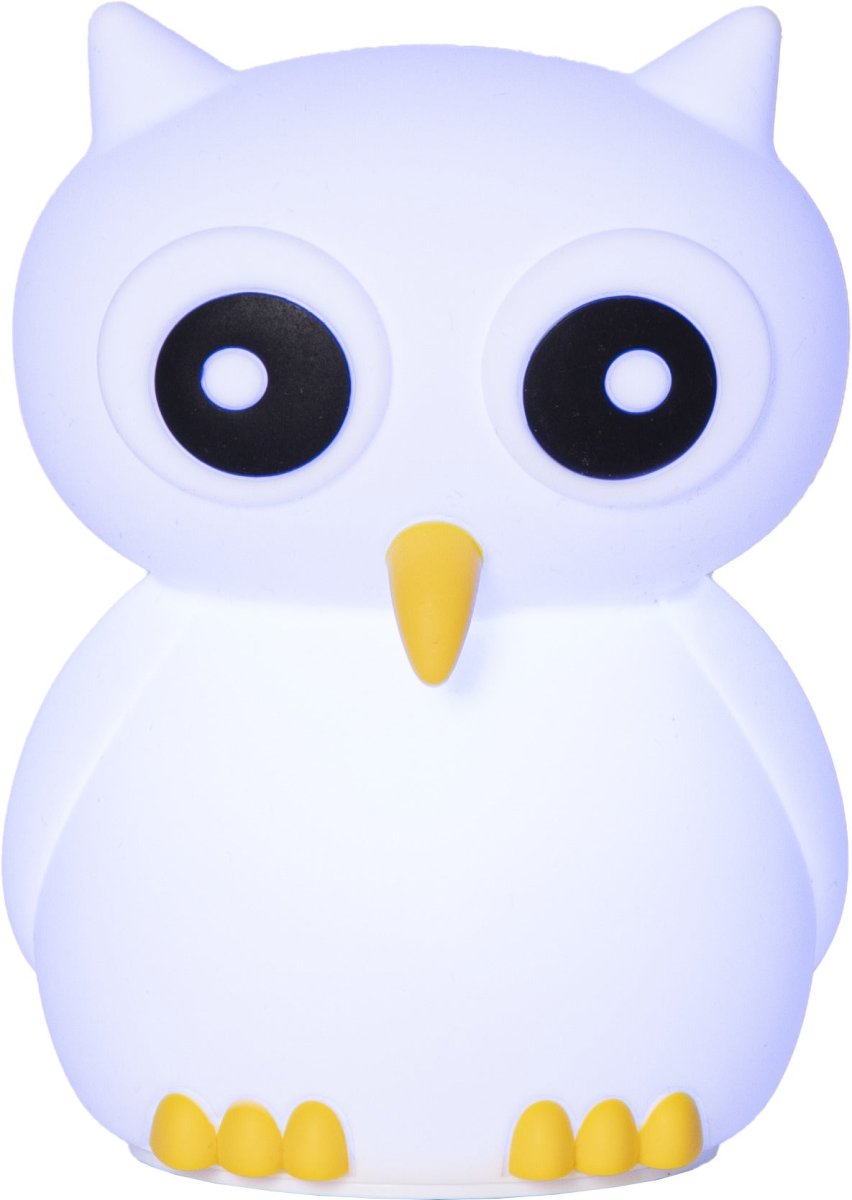 Owl Hvid børnelampe Fra Star Trading - Lampen har en touch-funktion, og med et let tryk kan du tænde, slukke eller skifte mellem forskellige smukke farver.