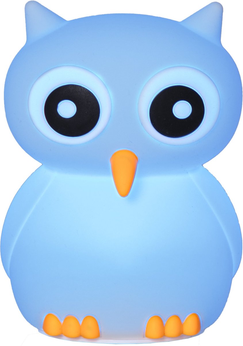 Owl Hvid børnelampe Fra Star Trading - Lampen har en touch-funktion, og med et let tryk kan du tænde, slukke eller skifte mellem forskellige smukke farver.