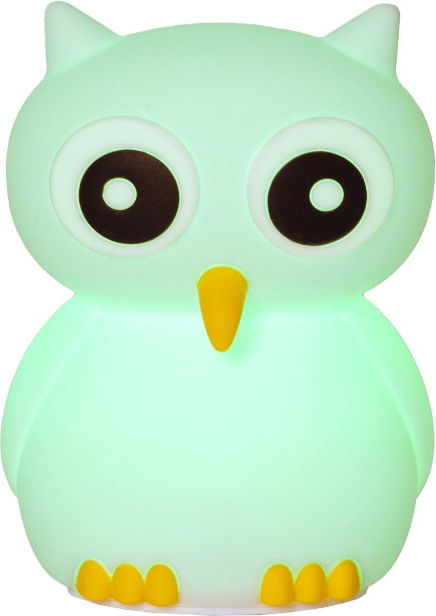 Owl Hvid børnelampe Fra Star Trading - Lampen har en touch-funktion, og med et let tryk kan du tænde, slukke eller skifte mellem forskellige smukke farver.