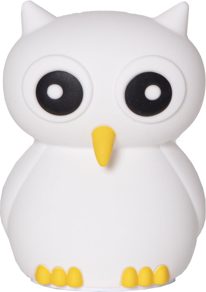 Owl Hvid børnelampe Fra Star Trading - Lampen har en touch-funktion, og med et let tryk kan du tænde, slukke eller skifte mellem forskellige smukke farver.