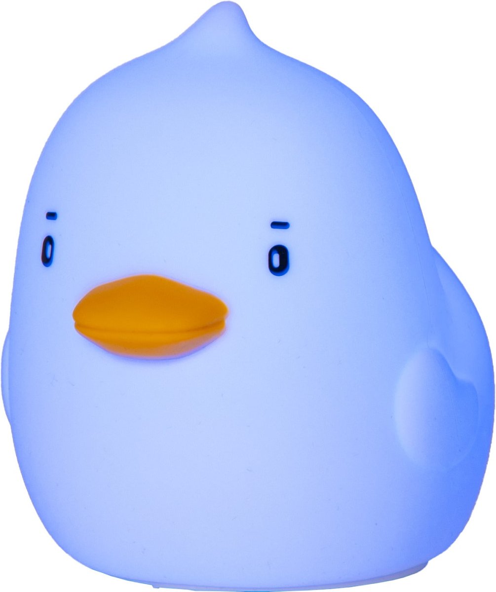 Duck Hvid børnelampe Fra Star Trading - Lampen har en touch-funktion, og med et let tryk kan du dække den til, slukke den eller skifte mellem forskellige smukke farver.