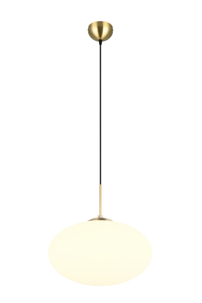 Fomento Ø40 Mat messing loftslampe Fra Trio Lighting - Kombinationen af mat messing og hvidt glas skaber en følelse af luksus og sofistikering.