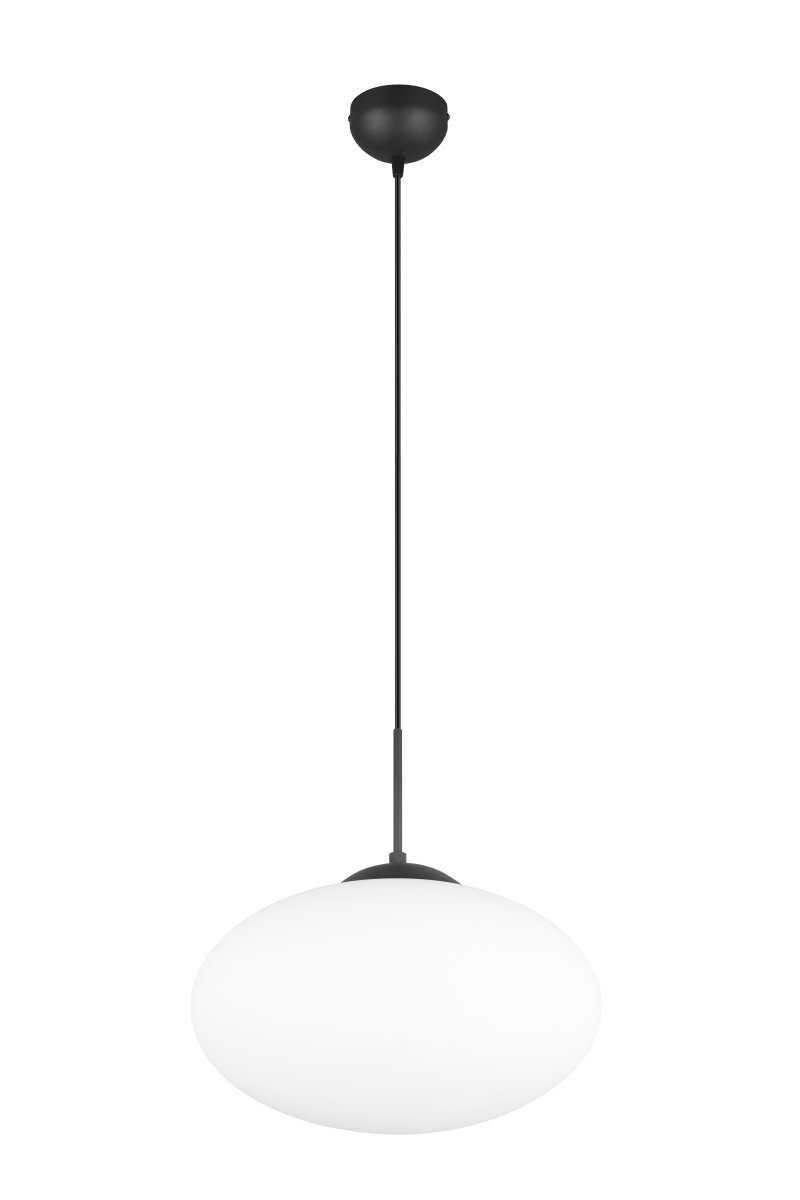 Fomento Ø40 Sort loftslampe Fra Trio Lighting - Kombinationen af mat sort og hvidt glas skaber en følelse af luksus og sofistikering.