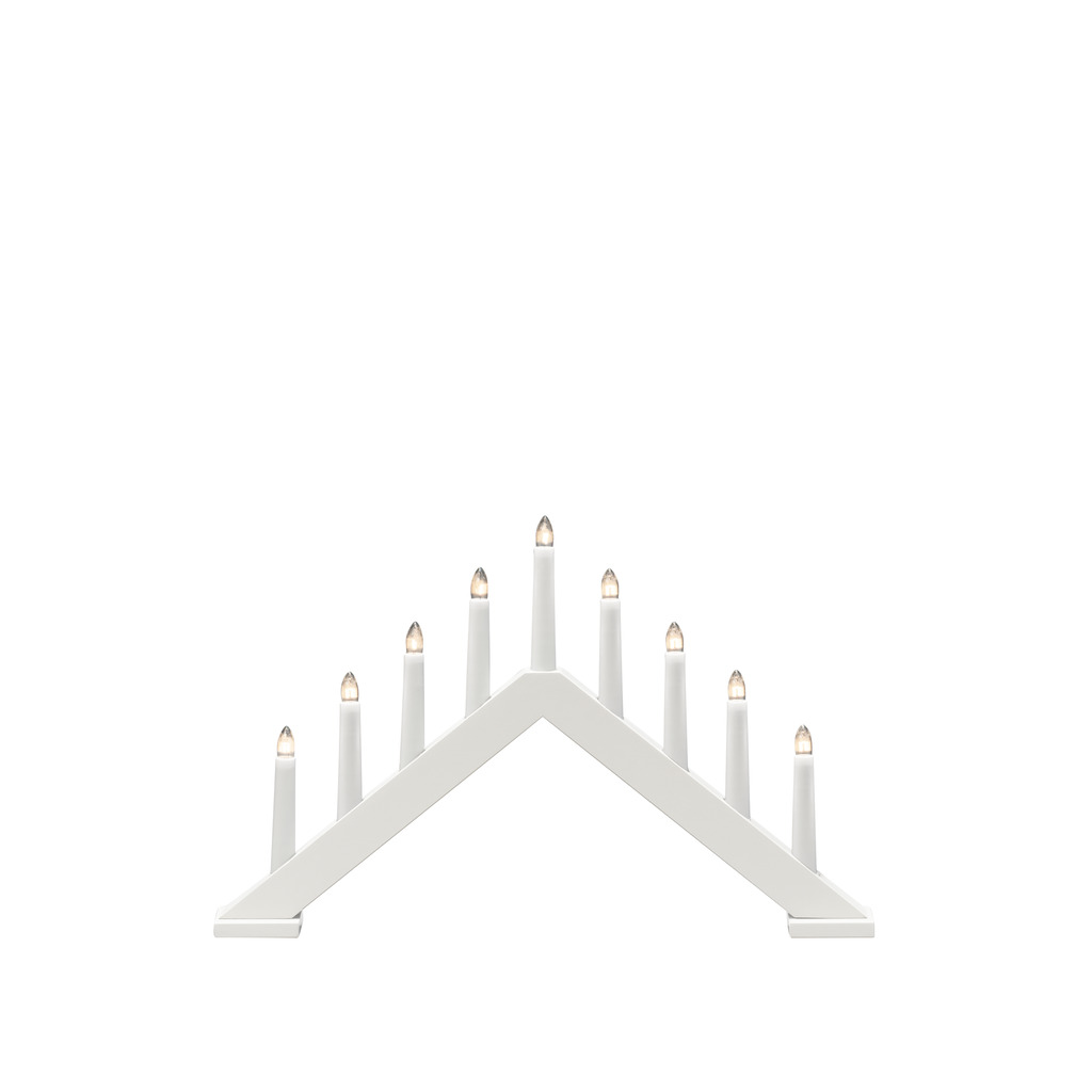 Candelabra 9 Lights Mat hvid Fra Konstsmide - Giv dit hjem en tidl&oslash;s og stilfuld julestemning med denne elegante adventsstage i hvidlakeret tr&aelig;.