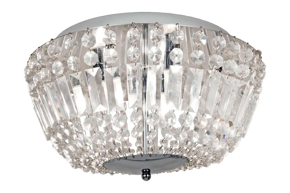 Giovanna Ø38 Chrom badeværelseslampe Fra Aneta Lighting - Giovanna er et elegant krom badeværelsesloft med smukke glasprismer.