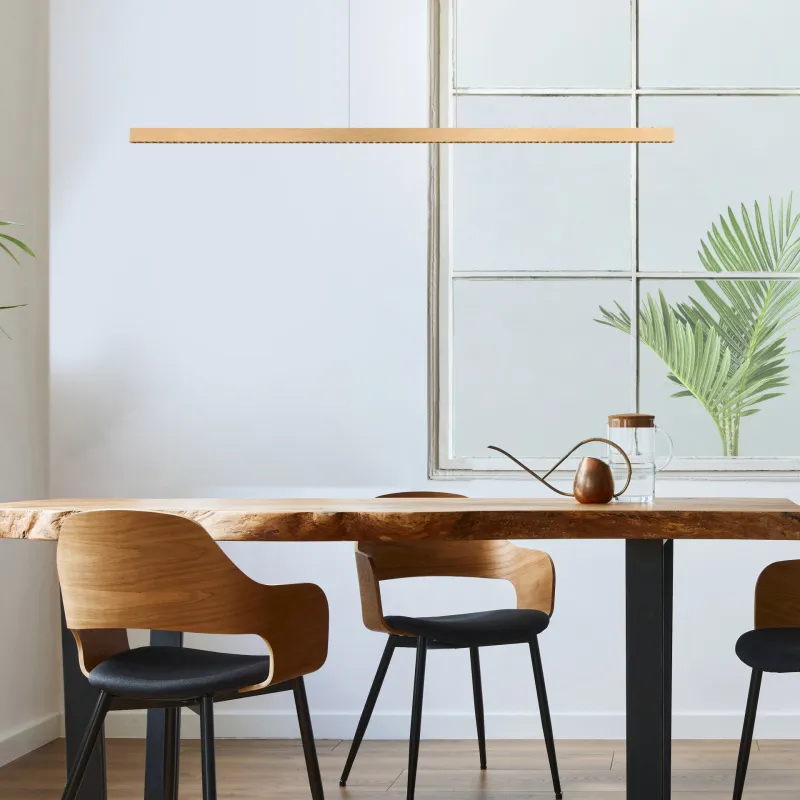 Dentsy 150cm Kobber loftslampe Fra Globo Lighting - Med den smidiga touchknappen f&ouml;r av/p&aring; och den stegl&ouml;sa touchdimmern kan du enkelt justera ljusstyrkan efter &ouml;nskem&aring;l.