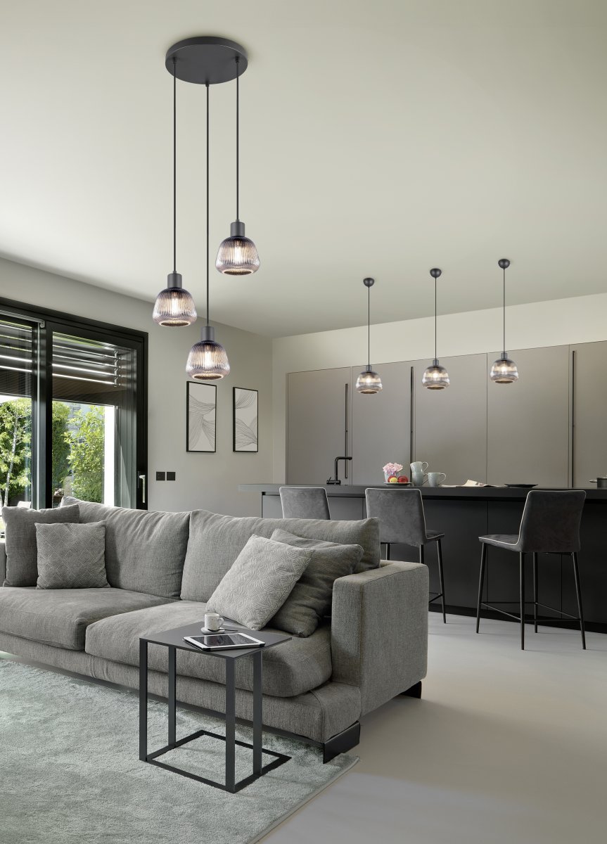 Tarifa Ø37 Røg grå loftslampe Fra Trio Lighting - 