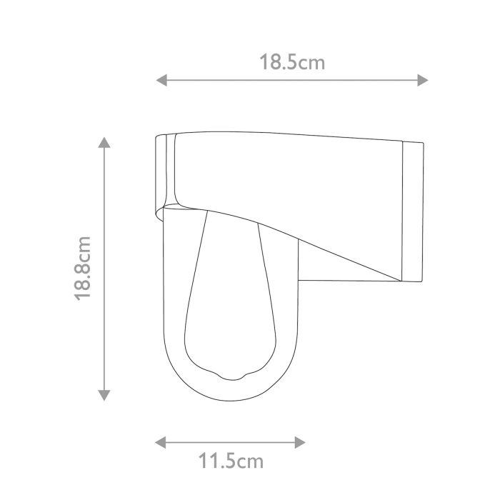 Porto 18cm Grå udendørslampe Fra Elstead Lighting - Tillverkad av rostfritt st&aring;l i gr&aring; finish och glas, erbjuder den en robust och v&auml;dert&aring;lig konstruktion som &auml;r idealisk f&ouml;r fasader, entr&eacute;er och uteplatser.