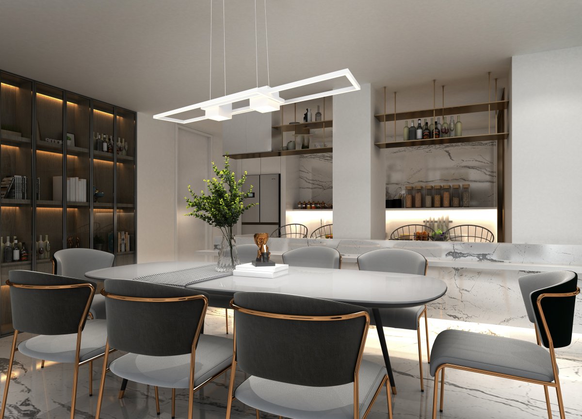 Albany 100cm Hvid loftslampe Fra Trio Lighting - 