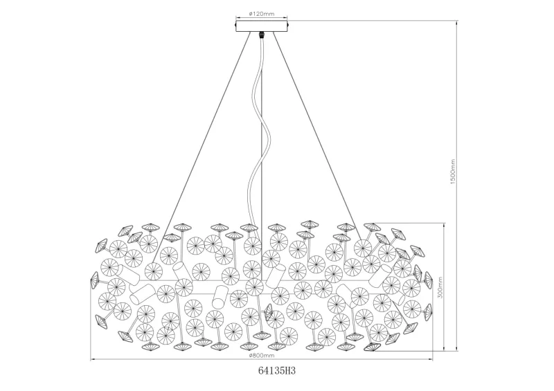 Katrina Ø80 Guld krystal Fra Globo Lighting - Katrina &auml;r en elegant rund kristallkrona i gyllene metall med gnistrande K9-kristaller som skapar en sofistikerad och lyxig atmosf&auml;r i ditt hem.