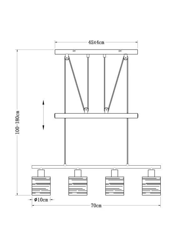 Tunno 70cm Sort loftslampe Fra Globo Lighting - Perfekt f&ouml;r k&ouml;k eller vardagsrum, d&auml;r dess dekorativa utsk&auml;rningar, form och guldf&auml;rgade insida skapar en varm och inbjudande atmosf&auml;r.