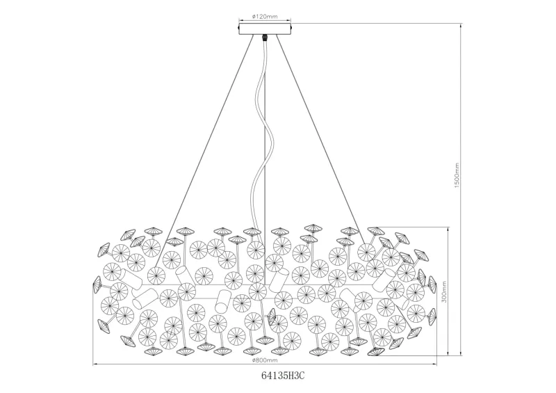 Katrina Ø80 Røgfarvet krystal Fra Globo Lighting - Katrina &auml;r en elegant rund kristallkrona i kromf&auml;rgad metall med gnistrande K9-kristaller som skapar en sofistikerad och lyxig atmosf&auml;r i ditt hem.