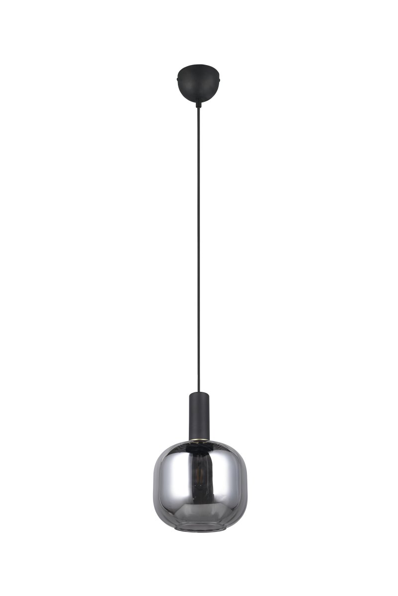Diva Ø20 Røg grå loftslampe Fra Trio Lighting - Den røgfarvede glasskærm med bløde, riflede detaljer giver et behageligt og diffust lys, perfekt til at skabe en varm atmosfære i rummet.