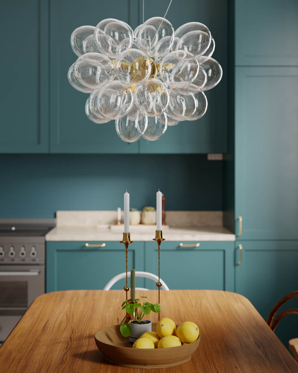 Gross Ø50 Gennemsigtig loftslampe Fra By Rydéns - Fork&aelig;l dig selv med h&oslash;jden af luksus og stil med Gross loftlampen &Oslash;50cm, en flydende sky af 37 gennemsigtige, h&aring;ndbl&aelig;ste glaskupler, der ligner atomer og afgiver en vidunderlig shimmer.