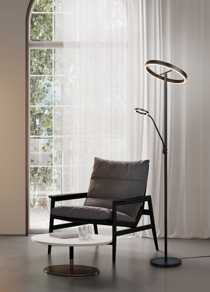 Willis Sort gulvlampe Fra Trio Lighting - 