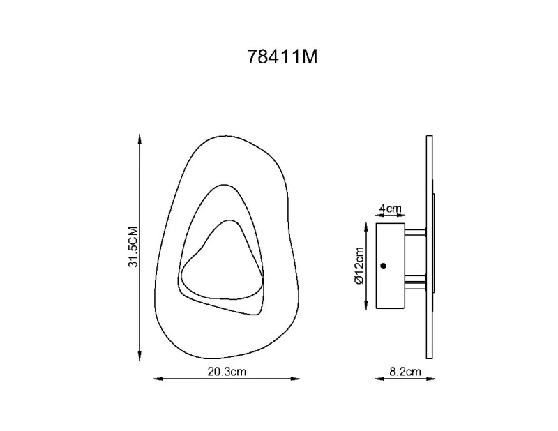 Dorsey 32cm Guld væglampe Fra Globo Lighting - Dorsey v&auml;gglampa f&ouml;rtrollar med sin unika molnformade design och skapar en harmonisk atmosf&auml;r i varje rum.