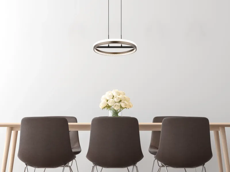 Della Ø40 Grå loftslampe Fra Globo Lighting - Perfekt f&ouml;r vardagsrum och matsalar, d&auml;r den skapar en inbjudande atmosf&auml;r och en modern touch.