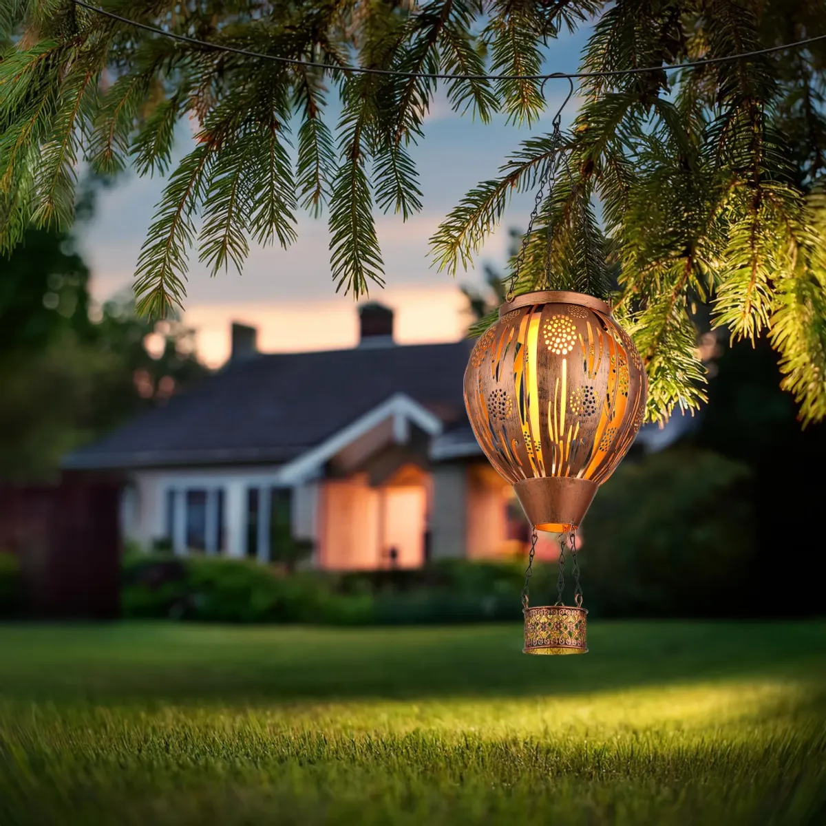 Balloon Kobber solcellelampe Fra Globo Lighting - En unik och st&auml;mningsfull detalj som ger utomhusmilj&ouml;n en lekfull och elegant touch!