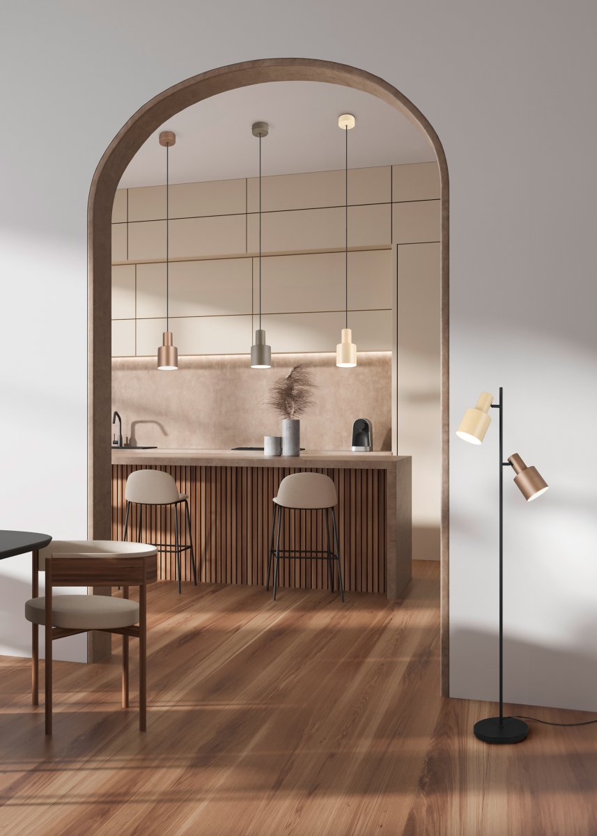 Agudo Brun gulvlampe Fra Trio Lighting - 