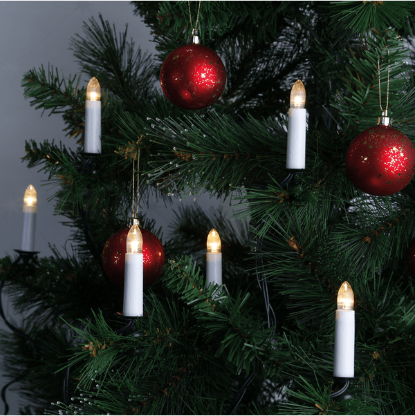 Svea 16LED 10m Grøn Fra Star Trading - Dobbeltformet juletr&aelig;sbelysning med 16 stearinlys til indend&oslash;rs brug.