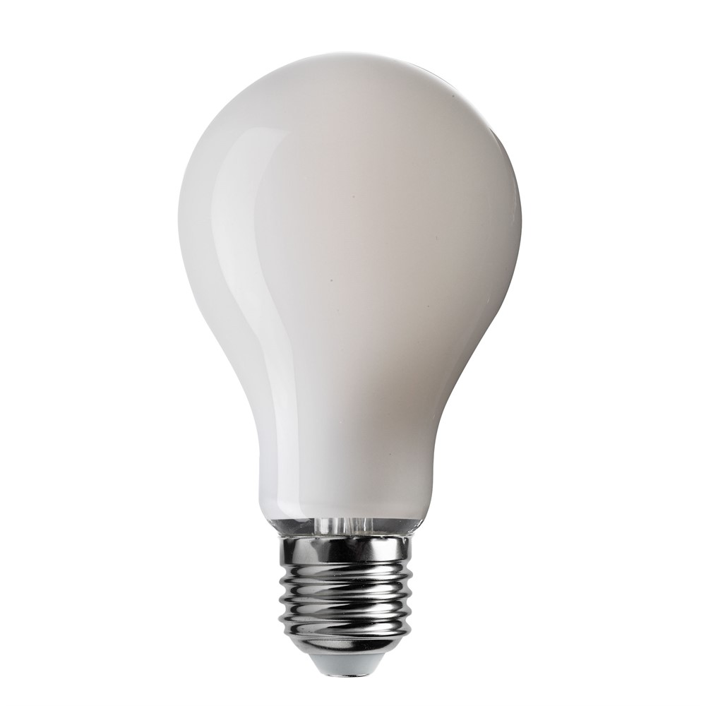 E27 normal opal 12W 3000K Dæmpbar Gennemsigtig Fra Unison - UNI-LEDISON normal opal E27 lyskilde med en effekt p&aring;; 12W og et varmt hvidt lys p&aring; 3000K giver et bl&oslash;dt og behageligt lys.